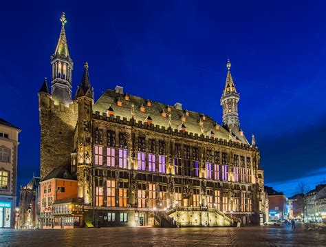 Aachen Town Hall | Blue Hour in Aachen with the beautiful to… | Flickr