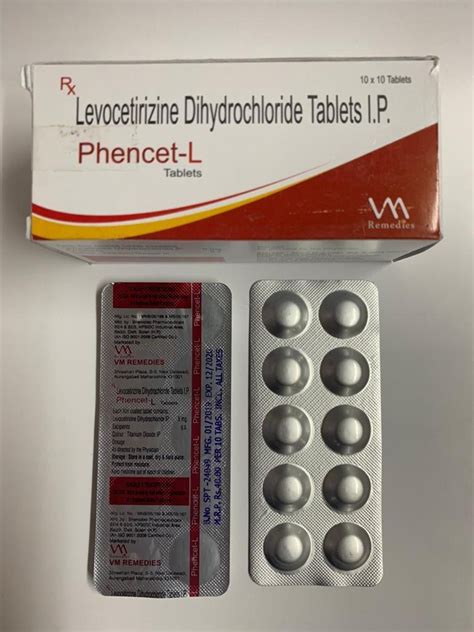 Levocetirizine Dihydrochloride Tablets at Rs 40/10 tab | Levocetirizine Tablet | ID: 22920034512