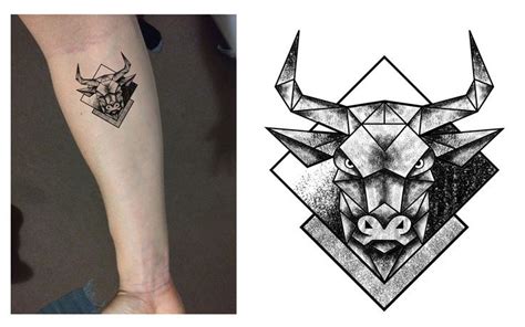 Taurus Bull Geometric Dotwork Tattoo Design. Designer: Andrija Protic #Geometrictattoos | Taurus ...