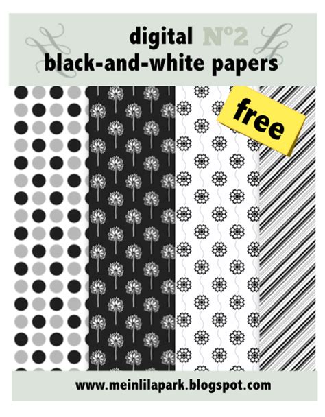 free digital black-and-white scrapbooking papers No2 – ausdruckbare Geschenkpapiere – freebie ...