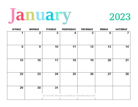 2023 Free Printable Calendars in Awesome Colors!