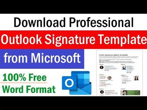 Create Outlook Signature with logo from Microsoft templates : r/Office365