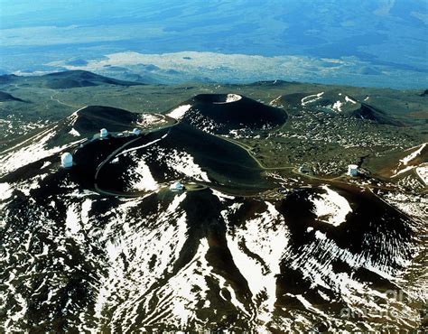 Aerial View Of Telescope Domes On Mauna Kea Hawaii Photograph by Royal Observatory, Edinburgh ...