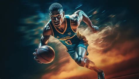 Premium AI Image | Basketball editorial dynamic photography in action