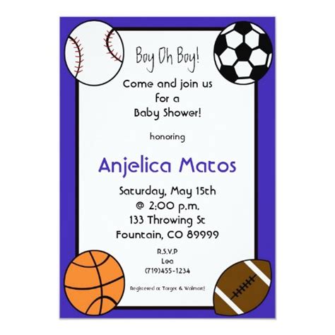 sports, Boy Oh Boy!, honoring, Come and join us... Custom Invitations ...