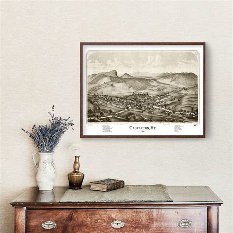 Vintage Map of Castleton, Vermont 1886 by Ted's Vintage Art