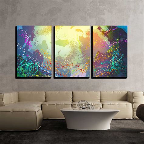 Wall26 Colorful Coral Reef Painting - Canvas Art Wall Decor - 16"x24"x3 ...