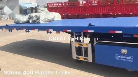 3 Axle Container Flatbed Trailer 40FT Semi Trailer 20FT Flatbed Truck Dimensions - China Flatbed ...