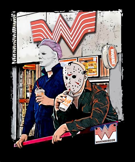 Michael Myers And Jason Voorhees Whataburger Digital Art by Duong Dam - Pixels