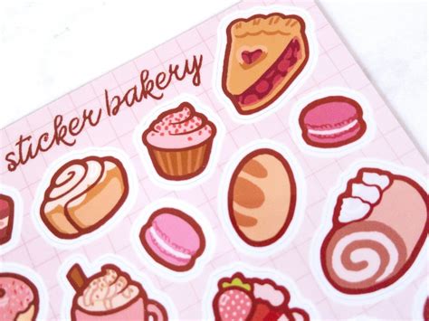 Sticker Bakery sticker sheet cute aesthetic food desserts | Etsy