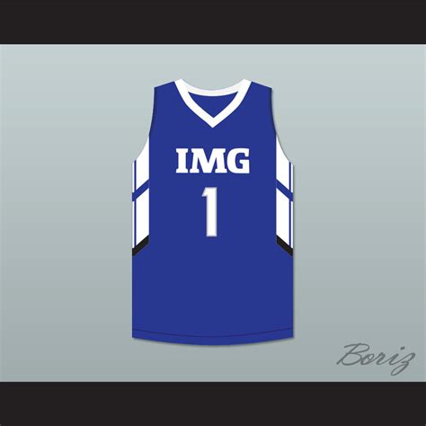 Player 1 IMG Academy Blue Basketball Jersey — BORIZ