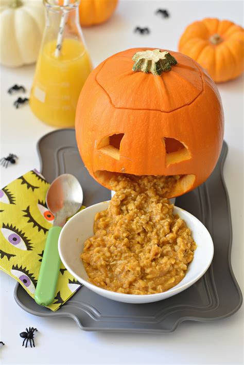 Barfing Pumpkin Oatmeal - Fork and Beans