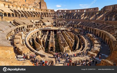 Roman Colosseum Interior Shows Architectural Details Rome Italy – Stock Editorial Photo ...