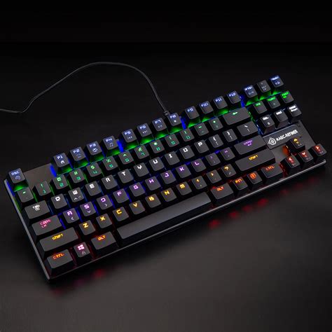 Magic-refiner 1506 Ergonomics Design 87 Keys Mechanical Gaming Keyboard With Mixed Backlight ...