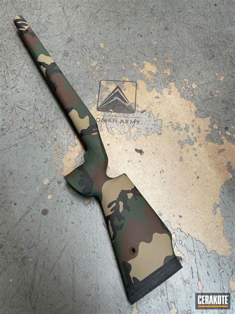 Cerakoted Woodland Camo Rifle Stock | Cerakote