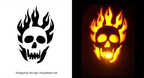 Flaming Skull | Scary pumpkin carving, Halloween pumpkin carving stencils, Amazing pumpkin carving