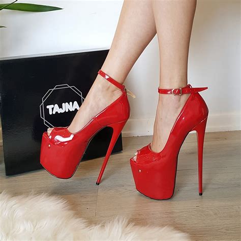 Red Patent Leather Pump High Heel Platform Shoes | Tajna Club