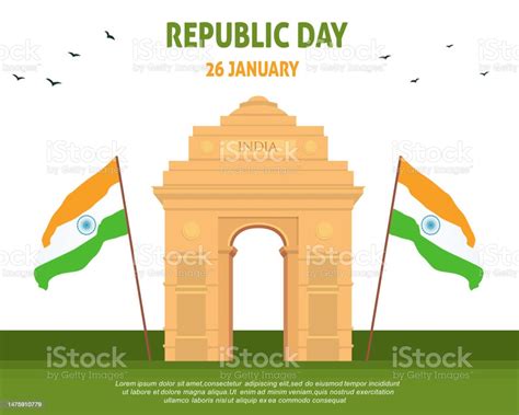 India Gate Of Republic Day Stock Illustration - Download Image Now ...