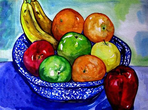 Bowl Of Fruit Painting - Bowl Of Fruit Fine Art Print | The Blue Pineapple. | Pinterest | Fine ...