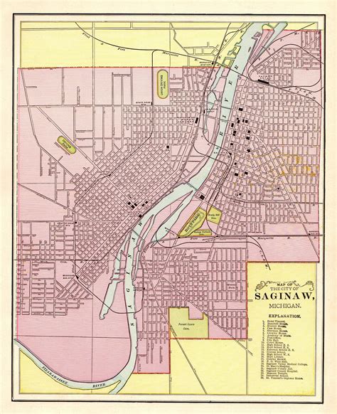 This item is unavailable | Etsy | Saginaw, Saginaw michigan, City maps