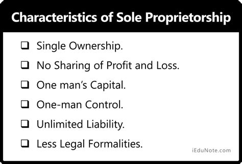 Sole Proprietorship: Definition, Features, Characteristics, Advantage ...