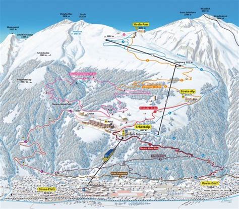 Schatzalp Davos Winter Trail Map (published in 2017) at Davos-Klosters Ski Trails, Davos, Ski ...