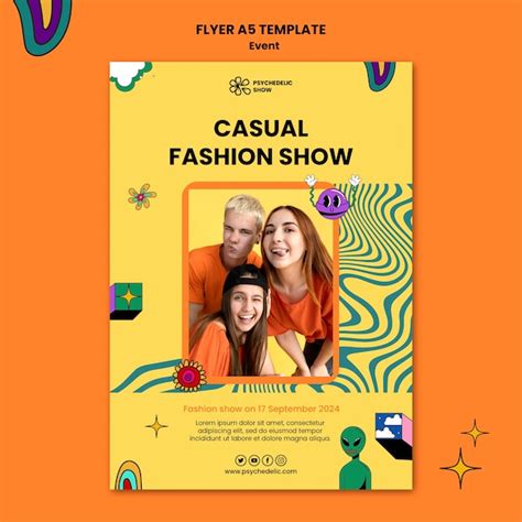 Free PSD | Casual fashion show flyer template