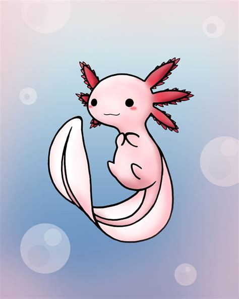 Chibi Easy Axolotl Drawing - Chibi Albino Axolotl by Daieny on DeviantArt , Intense colors ...