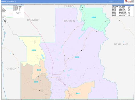 Franklin County, ID Wall Map Color Cast Style by MarketMAPS - MapSales.com