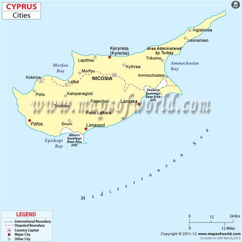 Cyprus Map with Cities | Cyprus Cities Map