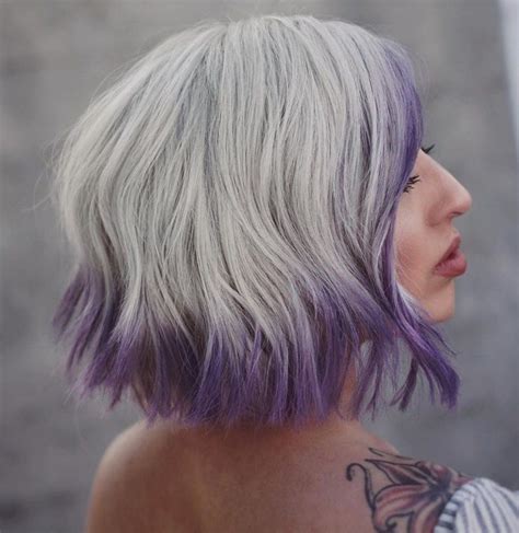 30 Best Purple Hair Ideas for 2020 Worth Trying Right Now - Hair Adviser Grey Hair With Purple ...