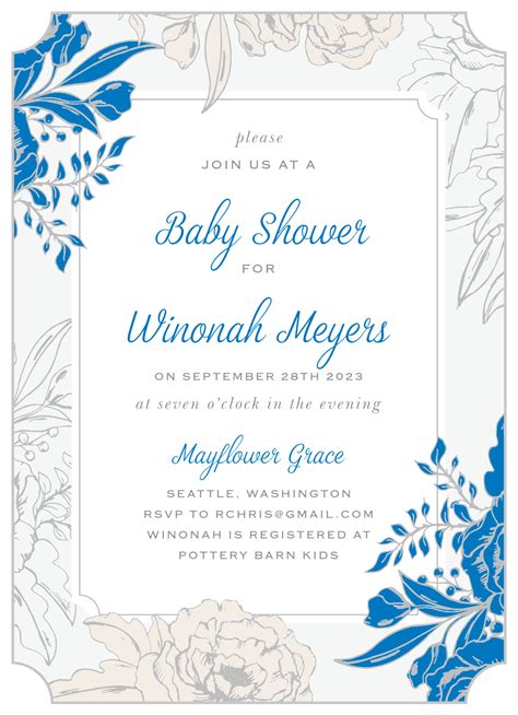 Blue Contrast Baby Shower Invitations by Basic Invite