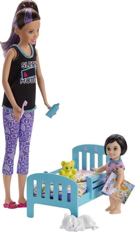 Buy Barbie Skipper Babysitters Inc. Bedtime Playset with Babysitting Skipper Doll, Toddler Doll ...