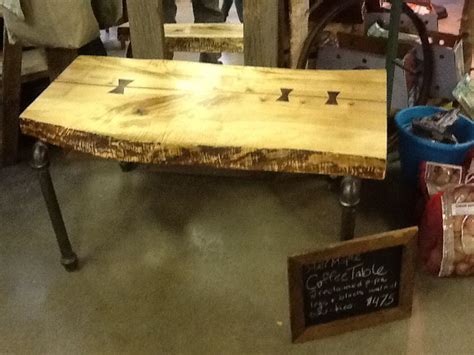 Industrial reclaimed wood coffee table from Barlap& Boughs @ the Western Fair. www ...
