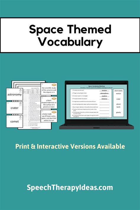 Space Themed Vocabulary – Cards & Worksheets☄️🚀🪐 | Space vocabulary, Vocabulary cards, Vocabulary