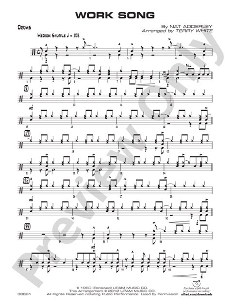 Work Song: Drums: Drums Part - Digital Sheet Music Download