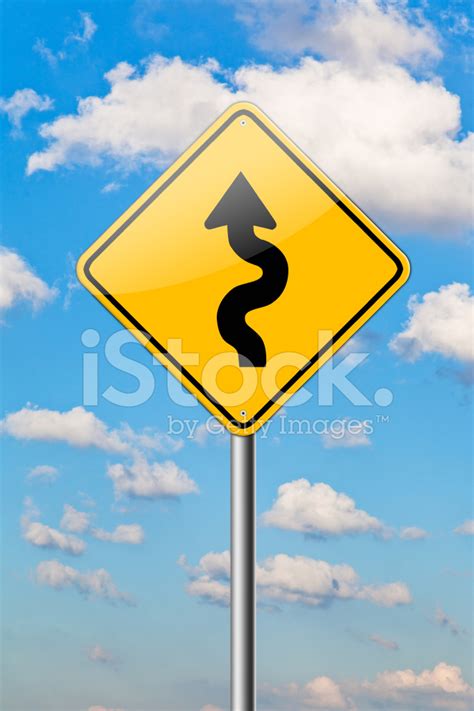 Winding Road Sign. Stock Photo | Royalty-Free | FreeImages