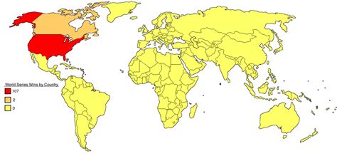 Baseball World Series Wins by Country by... - Maps on the Web