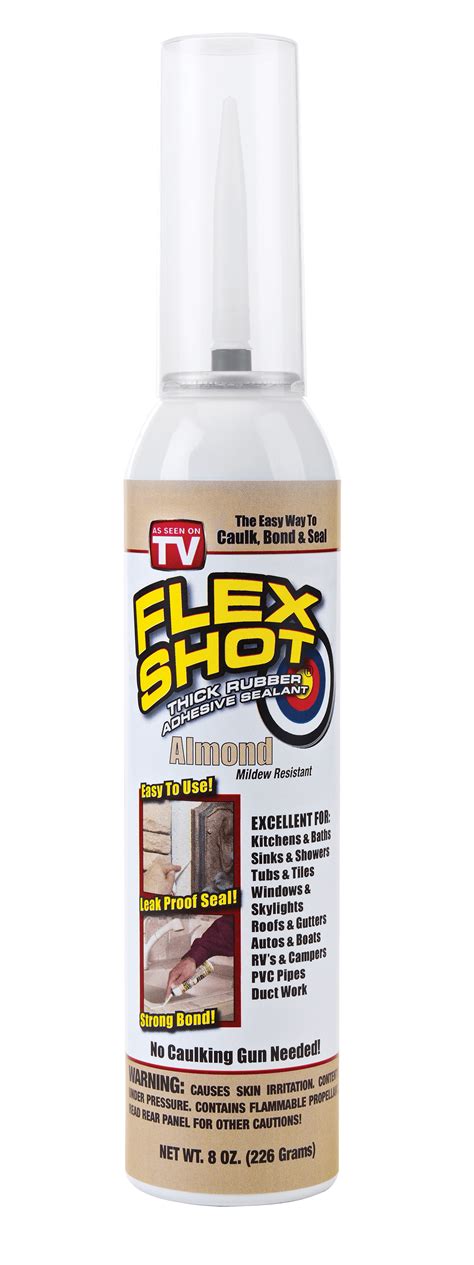 Flex Shot Rubber Adhesive Sealant Caulk, 8 oz, Almond – BrickSeek