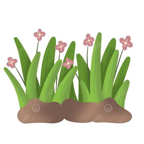 Cartoon Flowers And Grass