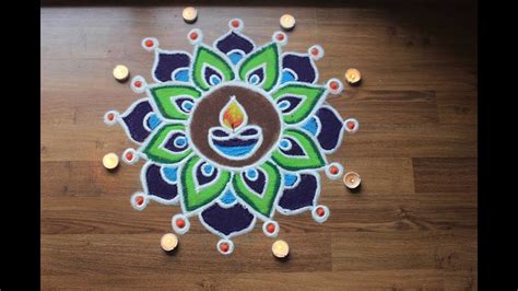 Simple freehand diwali rangoli designs with colours | Colorful rangoli ...