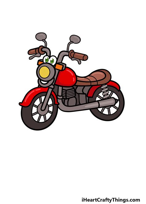 How To Draw A Cartoon Motorcycle - Hellknife18