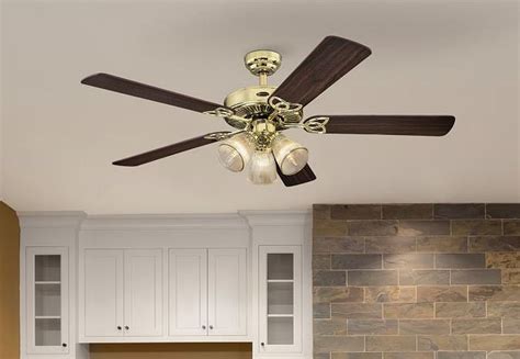 Westinghouse 7233800 Vintage Ceiling Fan, 52 Inch Polished Brass ...