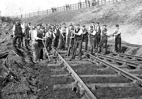 British Paintings: Railway workers laying track at Ryecroft, late 19th century | Railroad ...