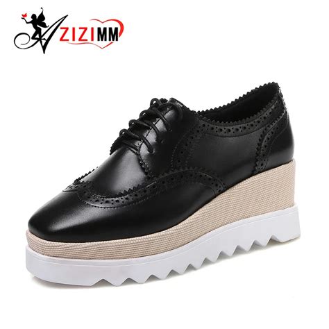 2016 Hot Sale Genuine Leather Women Casual Shoes Wedge Shoes Casual ...