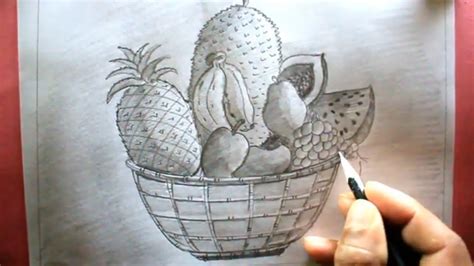 Still Life Fruit Bowl Drawing