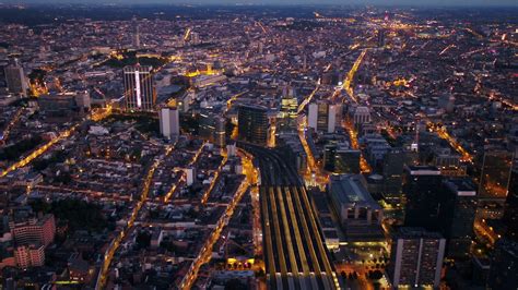 Aerial Belgium Brussels June 2018 Night 30mm Stock Footage SBV ...