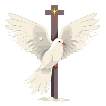 Cross Dove, Sticker Clipart White Dove On Cross Vector Illustration ...