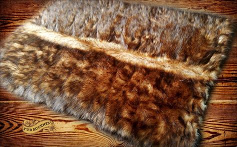 FUR ACCENTS Faux Fur Rug Wolf / Coyote / Bear Pelt by FurAccents