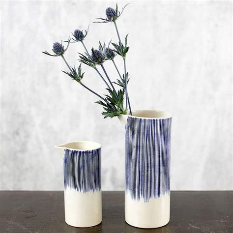 Nkuku Karuma Ceramic Jug - Blue & White | Pottery painting designs ...